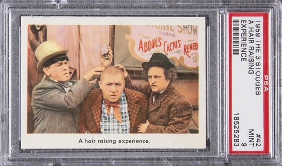 1959 Fleer "Three Stooges" #42 "A Hair Raising… " – PSA MINT 9
